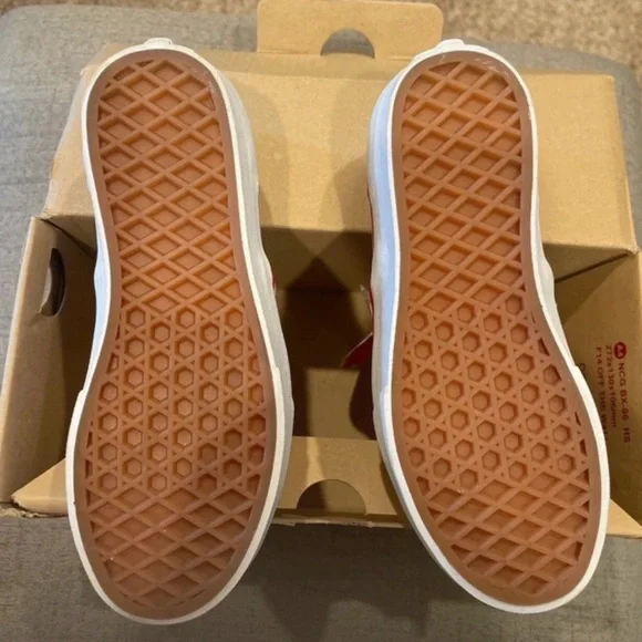 Vans Red and White Baseball Stitch Sneakers - Picture 2 of 2